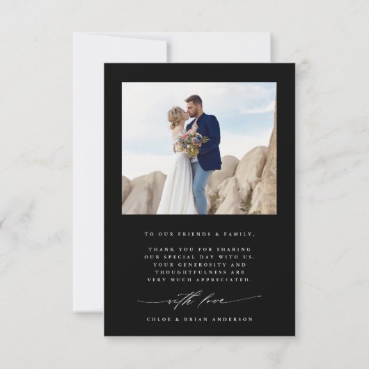 Moderne Boho Calligraphie 4 Mariage photo Merci (Dos)