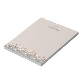 Moderne Boho Chic Wildflower Taupe Notitieblok (Gedraaid)