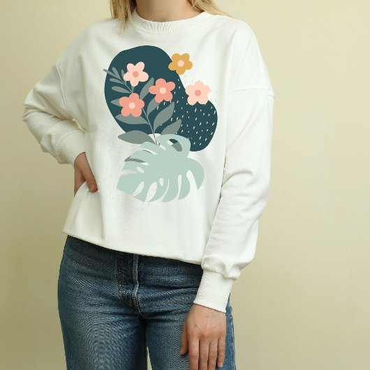 Moderne boho chique bloemenwinter Vrouwen Trui