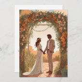 Moderne boho chique herfst Bewaar de datumkaarten Kaart (Voorkant / Achterkant)