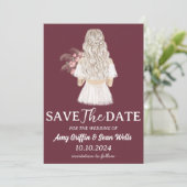 Moderne boho chique herfst Bewaar de datumkaarten Kaart (Staand voorkant)