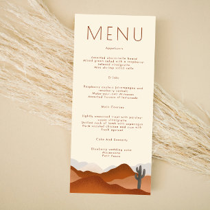 Moderne Boho Desert Cactus Bruiloft Menu
