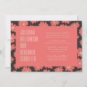 Moderne Boho Elegante Rode Bloemige Trouw  Kaart (Voorkant)