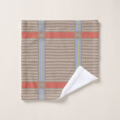 Moderne Boho Ethnique géométrique Multi Khaki (Gant de toilette)