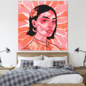 Moderne boho feministische minimalistische kunst canvas afdruk (Insitu (Slaapkamer))