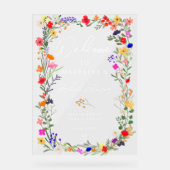 Moderne boho fleurs sauvages mariage accueil (Recto)