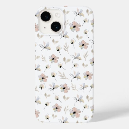 Moderne Boho Floral Design iPhone Case (Achterkant)