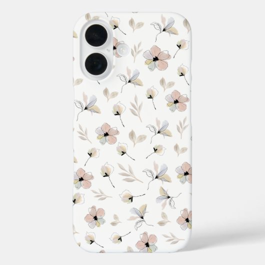 Moderne Boho Floral Design iPhone hoesje (Achterkant)