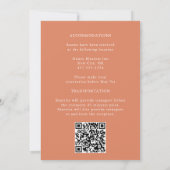 Moderne Boho Floral Dusty Peach Ivory Wedding Kaart (Achterkant)