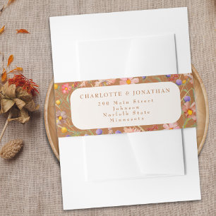 Moderne Boho Floral Fall Wedding Uitnodigingen Wikkel