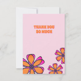 Moderne Boho Floral Flat Dank u kaart