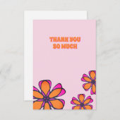 Moderne Boho Floral Flat Dank u kaart (Voorkant / Achterkant)