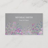 Moderne Boho Floral Kraft Visitekaartje (Voorkant)