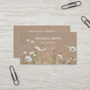 Moderne Boho Floral Kraft Visitekaartje