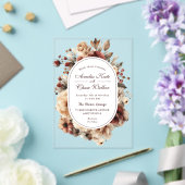 Moderne Boho Floral Lijst bruiloft Acryl Uitnodigingen (Insitu (Huwelijk))