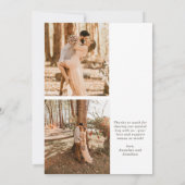 Moderne Boho Floral Multi foto bruiloft Bedankkaart (Achterkant)