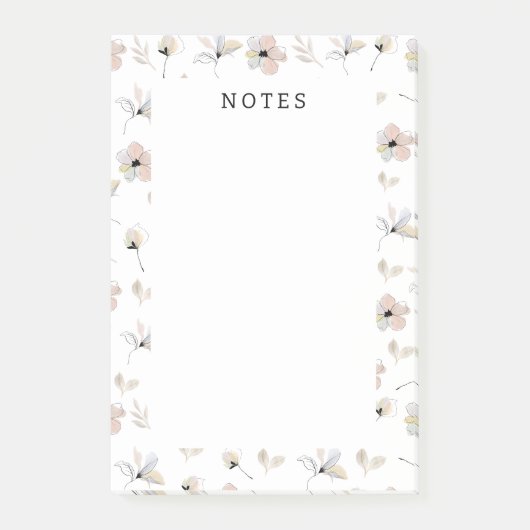Moderne Boho Floral Post-It Notes (Voorkant)