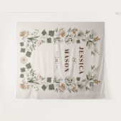 Moderne Boho Folk Bruiloft Achtergrond Decoratie Wandkleed (Voorkant (horizontaal))