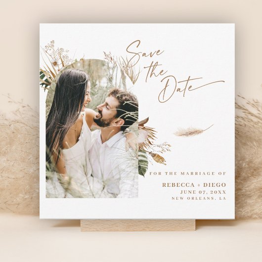 Moderne Boho Foto Save The Date 