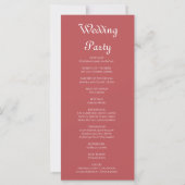 Moderne Boho Garden Programme de mariage rouge (Dos)