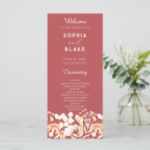 Moderne Boho Garden Programme de mariage rouge (Debout devant)