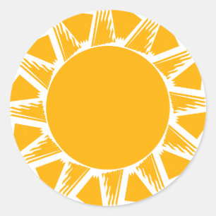 Moderne boho gele zonnestralen leuk leuk leuk scha ronde sticker