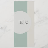 Moderne Boho Geometrische Abstracte Groen Grijs Ta Menu (Achterkant)