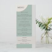 Moderne Boho Geometrische Abstracte Groen Grijs Ta Menu (Staand voorkant)