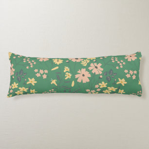Moderne Boho groene bloempatroon Lichaamskussen