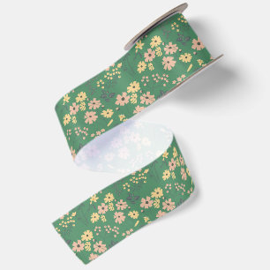 Moderne Boho groene bloempatroon Lint