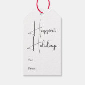 Moderne Boho Happiest Feestdagen van en naar Cadeaulabel (Voorkant)