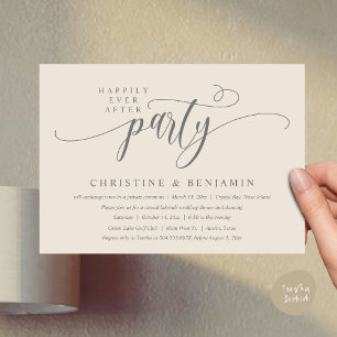 Moderne Boho Happily Ever After Ontvangstfeest Kaart