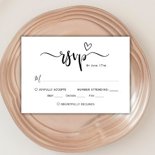 Moderne Boho Hart Kalligrafie Script Trouwen RSVP