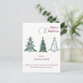 Moderne Boho Kerstbomen Decor Vakantie Briefkaart (Staand voorkant)