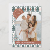 Moderne Boho kerstboom foto vakantie Kaart (Voorkant)