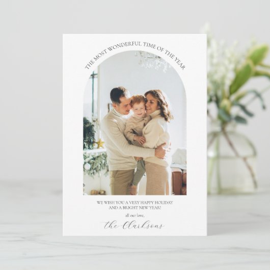 Moderne Boho Kerstkaart Kaart (Staand voorkant)