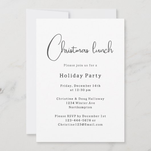 Moderne Boho kerstlunch Kaart (Voorkant)