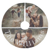 Moderne Boho Kerstmis | Foto met naam boomrok Kerstboom Rok (Voorkant)