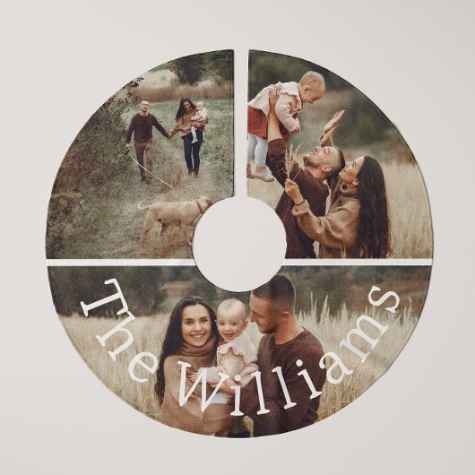 Moderne Boho Kerstmis | Foto met naam boomrok Kerstboom Rok