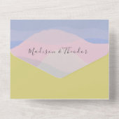 Moderne Boho Kleurrijke Fotobruiloft All In One Uitnodiging (Achterkant)