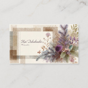 Moderne Boho Landelijke Distel & Abstract Geometri Visitekaartje