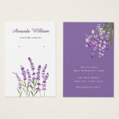 Moderne Boho lavendel floral oorbel display kaart (Voorkant /achterkant)