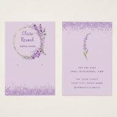 Moderne Boho lavendel floral oorbel display kaart (Voorkant /achterkant)
