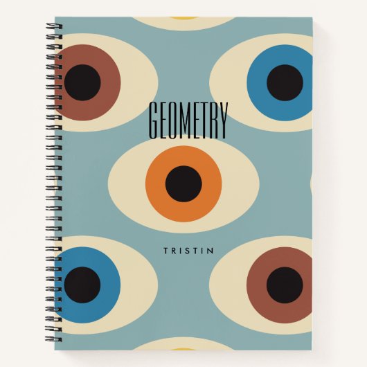 Moderne BOHO Meerkleurige Cirkels Onderwerp Notitieboek (Voorkant)