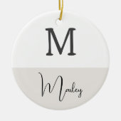 Moderne Boho met de naam Kerst Keramisch Ornament (Voorkant)