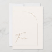 Moderne Boho Minimaal Boog Tafel Vijf Tafelnummer (Voorkant)