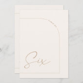 Moderne Boho Minimale Arch Tabel 6 Tabel Aantal Kaart (Voorkant / Achterkant)