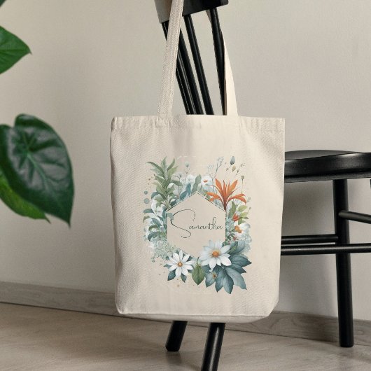 Moderne Boho Minimalist Elegant Trendy Botanical Tote Bag