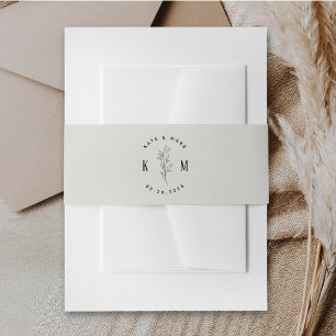 Moderne Boho Neutrale Beige Bruiloft Uitnodigingen Wikkel