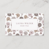 Moderne Boho Neutrale Bloemen Visitekaartje (Voorkant)